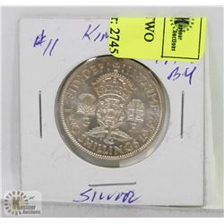1942 KING GEORGE VI SILVER TWO SCHILLINGS