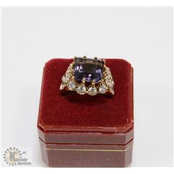 STAMPED .925 SILVER SEMI-PRECIOUS STONE RING