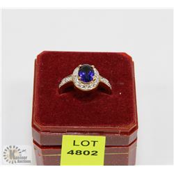 STAMPED .925 SILVER SEMI-PRECIOUS STONE RING