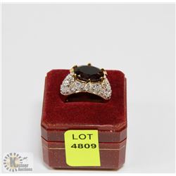 STAMPED .925 SILVER SEMI-PRECIOUS STONE RING