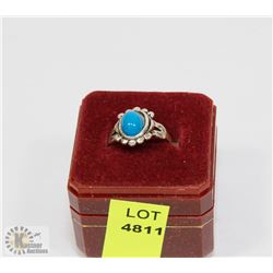 STAMPED .925 SILVER SEMI-PRECIOUS STONE RING