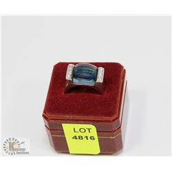 STAMPED .925 SILVER SEMI-PRECIOUS STONE RING