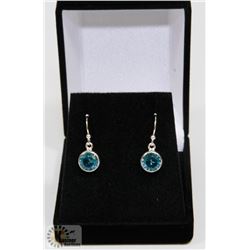 #98-SKY BLUE CUBIC ZIRCONIA DANGLING EARRINGS