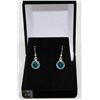 Image 1 : #98-SKY BLUE CUBIC ZIRCONIA DANGLING EARRINGS