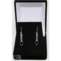 #97-BLUE CUBIC ZIRCONIA  DANGLING EARRINGS