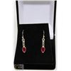 Image 1 : #88- RED RUBY DANGLING EARRINGS