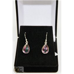 #104-MYSTIC RAINBOW TOPAZ  DANGLE EARRINGS