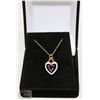 Image 1 : #107-  AMETHYST & CZ PENDANT NECKLACE