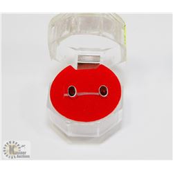 #189- RED GARNET STUD EARRINGS