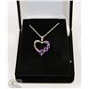 Image 1 : #113-  AMETHYST & CZ PENDANT NECKLACE