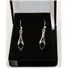 Image 1 : #96-BLUE CUBIC ZIRCONIA  DANGLING EARRINGS