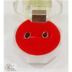 #187- RED GARNET STUD EARRINGS