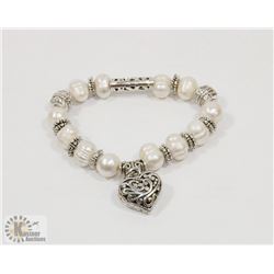 #51-FRESH WATER PEARL WITH HEART SHAPE BRACELET