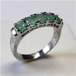 2) STERLING SILVER EMERALD RING