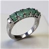 Image 1 : 2) STERLING SILVER EMERALD RING