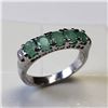 Image 2 : 2) STERLING SILVER EMERALD RING