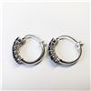 Image 2 : 3) STERLING SILVER SAPPHIRE HOOP EARRINGS