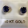 Image 1 : 12) 10K YELLOW GOLD IOLITE EARRINGS