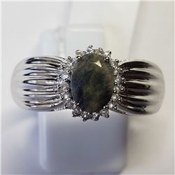 13) STERLING SILVER SAPPHIRE RING