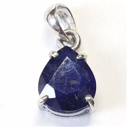 14) STERLING SILVER SAPPHIRE PENDANT