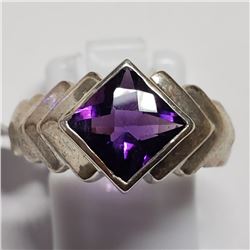 17) STERLING SILVER AMETHYST RING