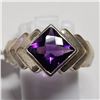 Image 1 : 17) STERLING SILVER AMETHYST RING