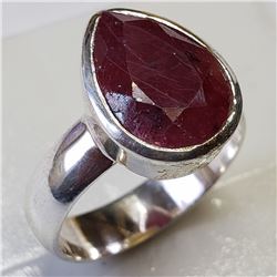 23) STERLING SILVER RUBY RING
