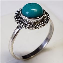 24) STERLING SILVER TURQUOISE RING