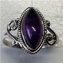 26) STERLING SILVER AMETHYST RING