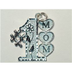 33) STERLING SILVER "#1 MOM" PENDANT