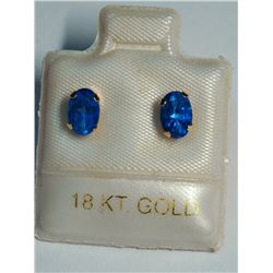 34) 18K BLUE TOPAZ EARRINGS