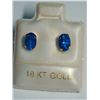 Image 1 : 34) 18K BLUE TOPAZ EARRINGS