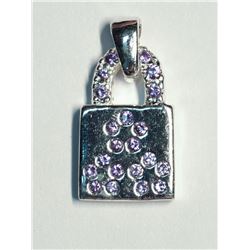 36) STERLING SILVER AMETHYST PENDANT