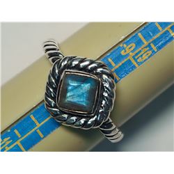 37) STERLING SILVER LABRADORITE RING