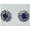 Image 1 : 42) STERLING SILVER AMETHYST EARRINGS