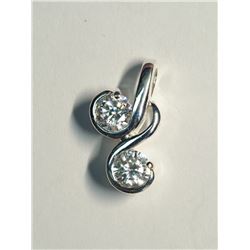 52) STERLING SILVER CUBIC ZIRCONIA PENDANT