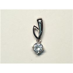 63) STERLING SILVER CUBIC ZIRCONIA PENDANT