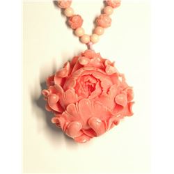 66) STERLING SILVER CLASP POLYCORAL NECKLACE