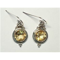 73) STERLING SILVER CITRINE EARRINGS