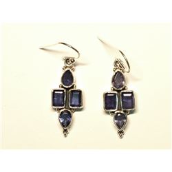 80) STERLING SILVER AMETHYST EARRINGS