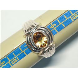 82) STERLING SILVER CITRINE RING