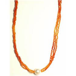 83) GEMSTONE & PEARL NECKLACE