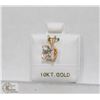 Image 1 : 85) 10K CUBIC ZIRCONIA PENDANT
