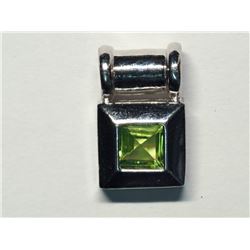 87) STERLING SILVER PERIDOT PENDANT