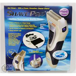 SHAVEPRO DUAL BLADE CORDLESS RECHARGEABLE