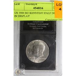 US 1984 BU KENNEDY HALF DOLLAR IN DISPLAY