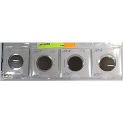 1916-17-18-19 GEORGE V LARGE 1 CENT COINS