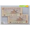 Image 1 : CHOICE UNC CONSEC PAIR 1986 BRX REPLACEMENT $2
