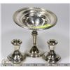 Image 1 : PAIR OF CANDLE HOLDERS AND DISH WITH STAND