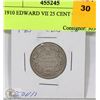 Image 1 : 1910 CANADIAN EDWARD VII 25 CENT COIN